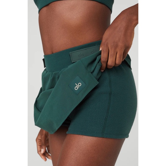 Alo Yoga High-Waist Elevation Mini Skirt Midnight Green L - Picture 2 of 13